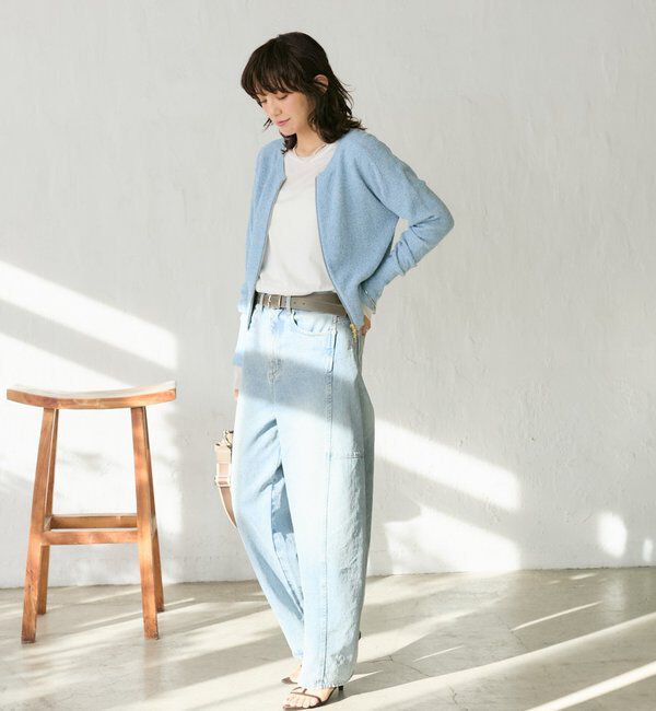  「【大人のこなれ感】メランジブークレーZIPニット」|カーディガン|