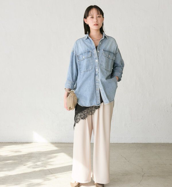  「【3サイス展開】ジャージータックワイドスラックス」|チノ|