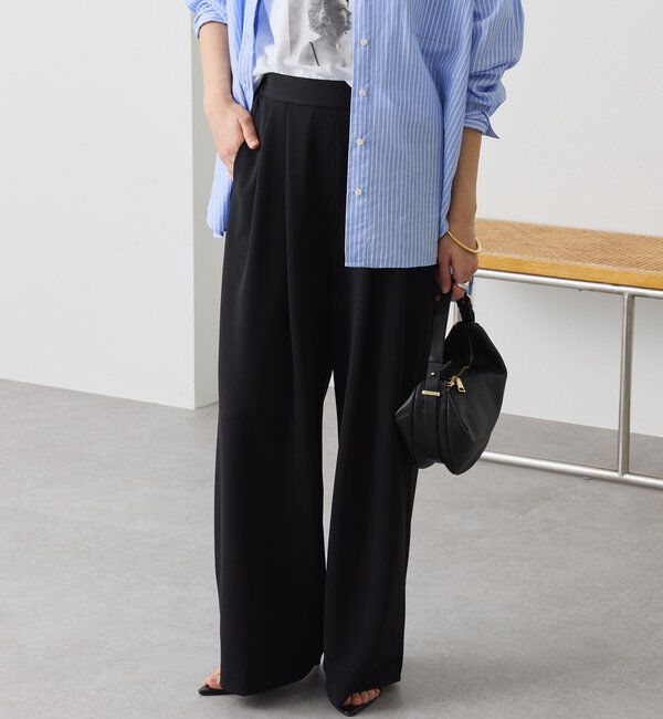  「【3サイス展開】ジャージータックワイドスラックス」|チノ|