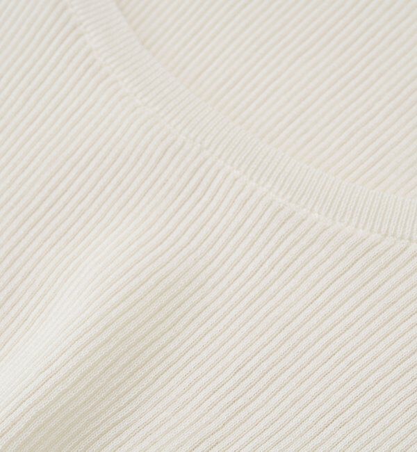  「予約【アンサンブル対応可】コットンUネックリブニット」|ニット・セーター|