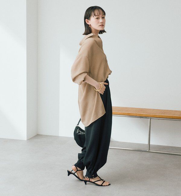  「予約【鮮度抜群/防シワ性/紫外線防止】リネンライクアラジンパンツ」|チノ|