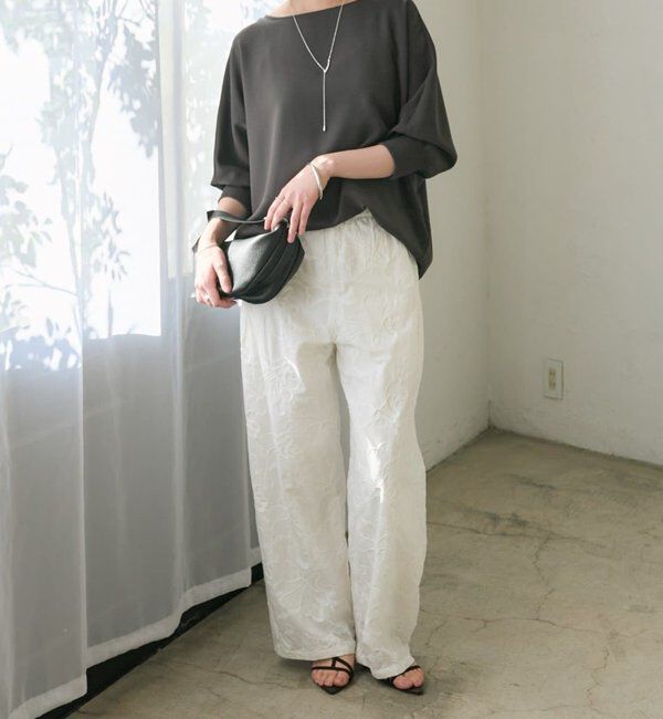  「予約【ON・OFF問わず活躍】リブ付きジョーゼットドルマンブラウス」|シャツ・ブラウス|