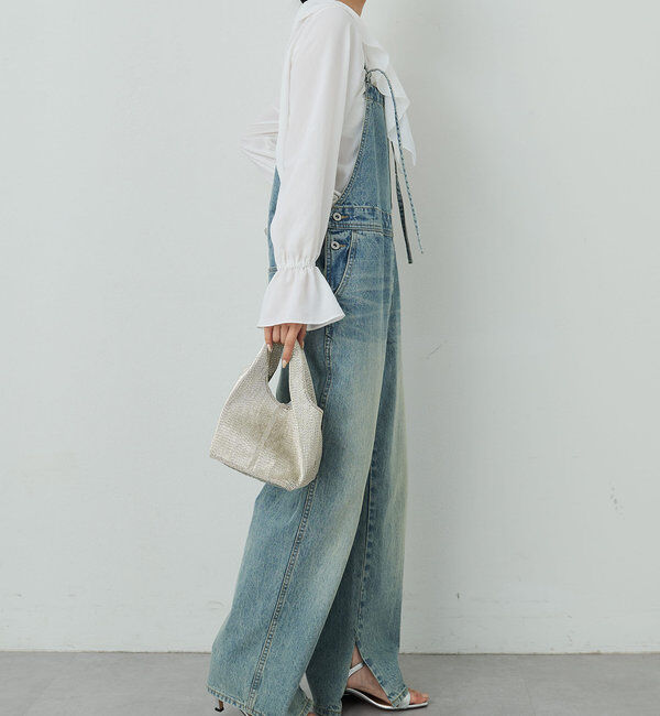  「【サイズ展開あり/長さ調整可能】デニムサロペット」|チノ|