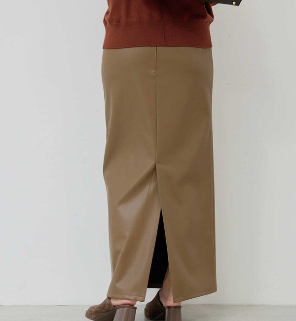  「フェイクレザータイトスカート」|スカート|