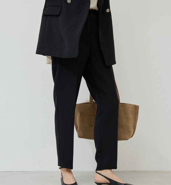  「【シワになりにくい】ジャージーテーパードパンツ」|チノ|