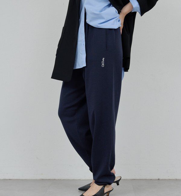  「【WALANCE】シーウール&times;オーガニックコットンニットパンツ/別注」|チノ|ネイビー