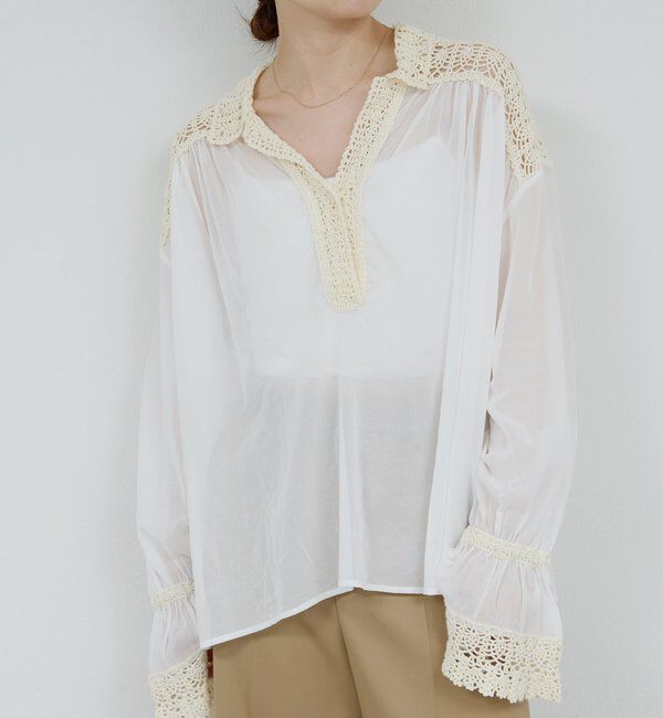  「【HERITANOVUM】 クロシェットシャツ」|シャツ・ブラウス|