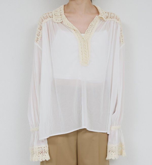  「【HERITANOVUM】 クロシェットシャツ」|シャツ・ブラウス|