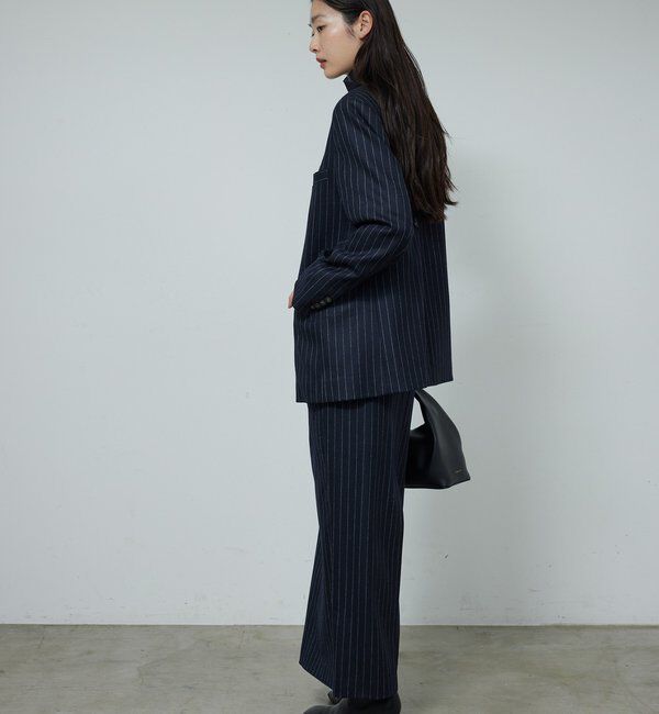  「【セットアップ対応】ストライプノーカラージャケット」|その他|
