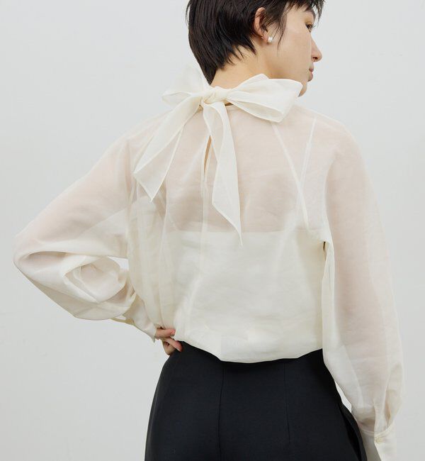  「【手洗い可】シアーボウタイブラウス」|シャツ・ブラウス|