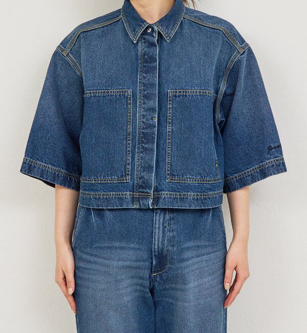  「【PEAS】【セットアップ対応】デニムハーフスリーブシャツ」|シャツ・ブラウス|