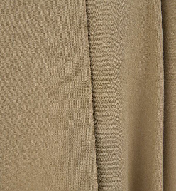  「【ウエスト調整可能】【手洗い可】梳毛タックワイドパンツ」|チノ|