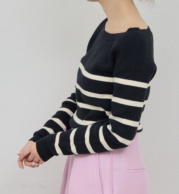  「【HERITANOVUM】ボートスムースボーダーニット」|ニット・セーター|