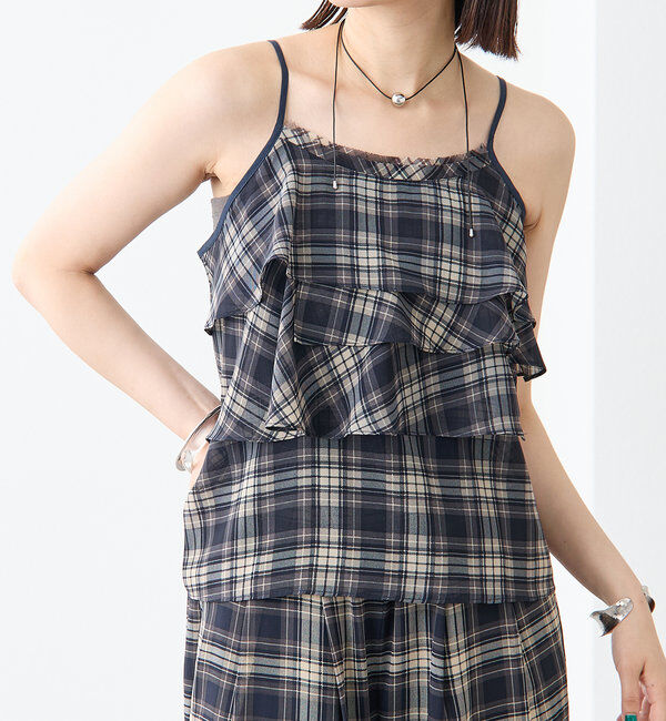  「チェックフリルキャミ」|シャツ・ブラウス|