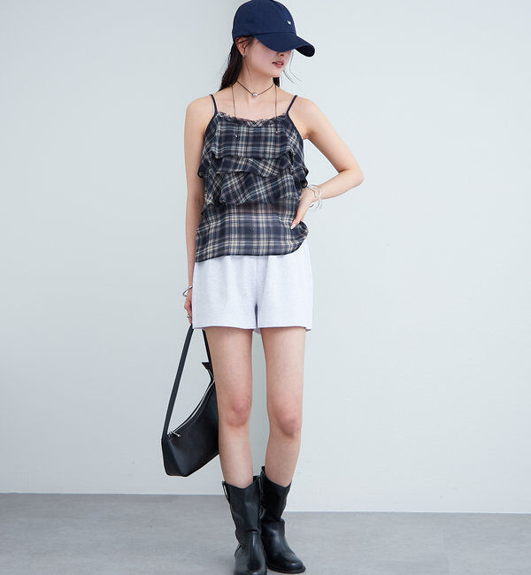  「チェックフリルキャミ」|シャツ・ブラウス|