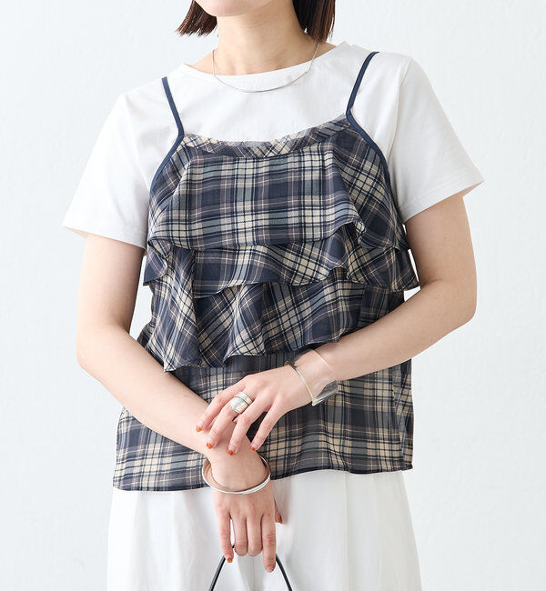  「チェックフリルキャミ」|シャツ・ブラウス|