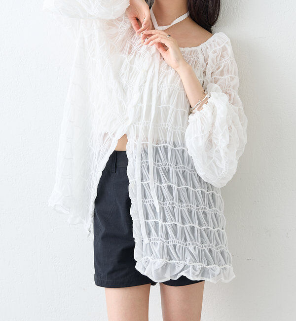  「ウェーブシアーブラウス」|シャツ・ブラウス|