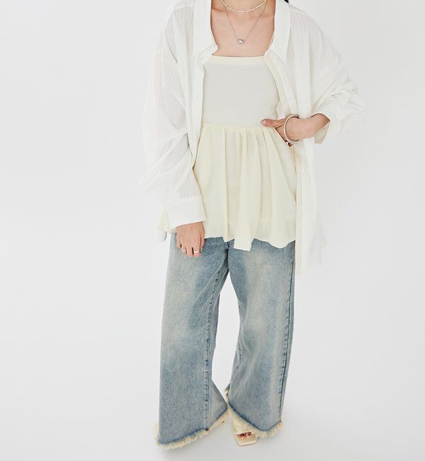  「[森川企画]レイヤードストライプドロストシャツ」|シャツ・ブラウス|