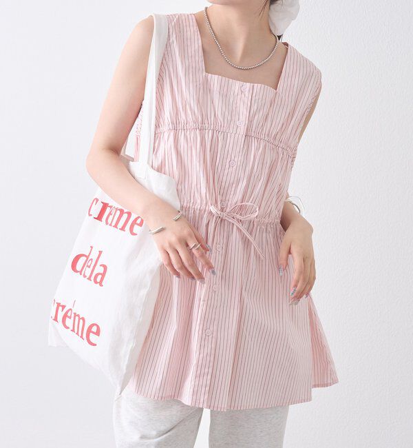  「ストライプタンクブラウス」|シャツ・ブラウス|レッド