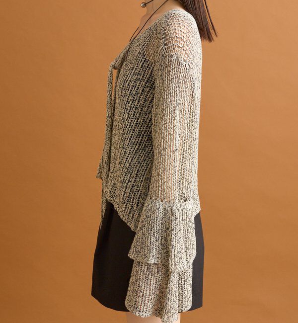  「フリルスリーブメッシュカーデ」|カーディガン|