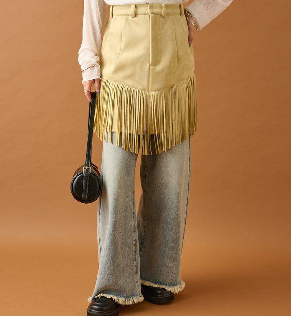  「フェイクスウェードフリンジスカート」|スカート|