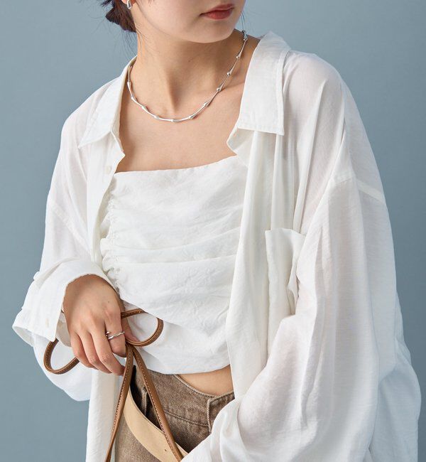  「【着こなし豊富◎】チェックビスチェSETビッグシャツ」|シャツ・ブラウス|