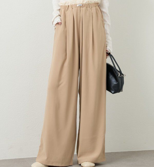  「【オールシーズン対応/WEB限定アイボリー】フリルイージーパンツ」|チノ|ベージュその他2