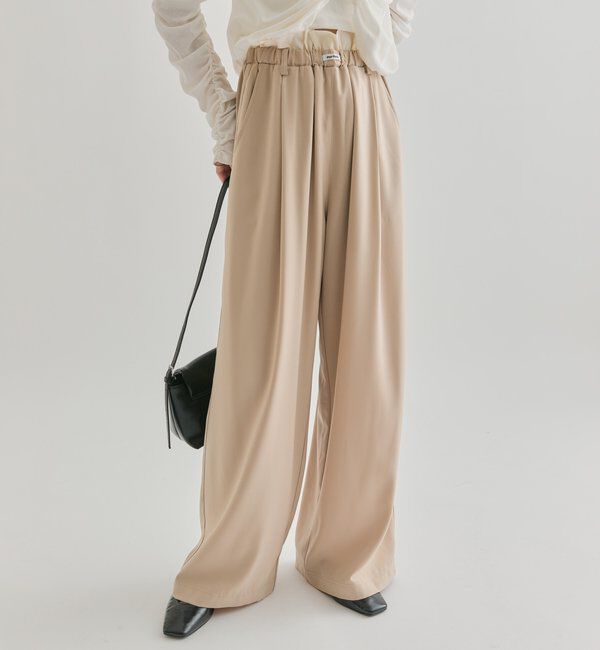  「【オールシーズン対応/WEB限定アイボリー】フリルイージーパンツ」|チノ|