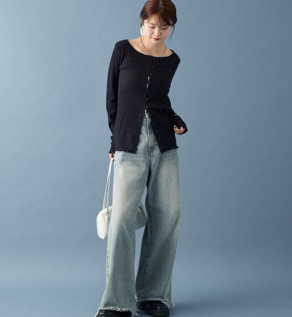  「起毛リブボタンカーディガン」|Tシャツ・カットソー|