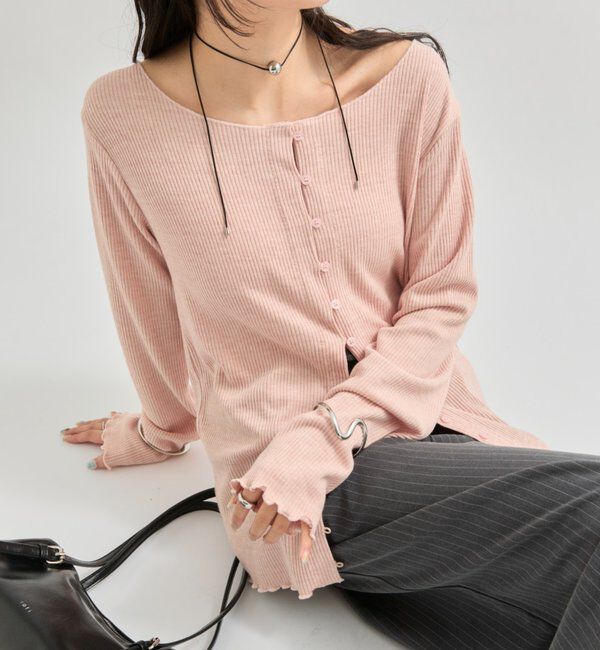  「起毛リブボタンカーディガン」|Tシャツ・カットソー|