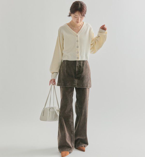  「Vボタンカーディガン」|カーディガン|