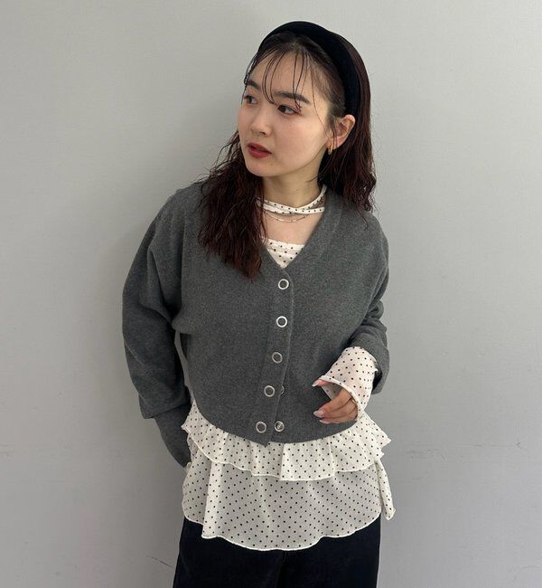  「Vボタンカーディガン」|カーディガン|