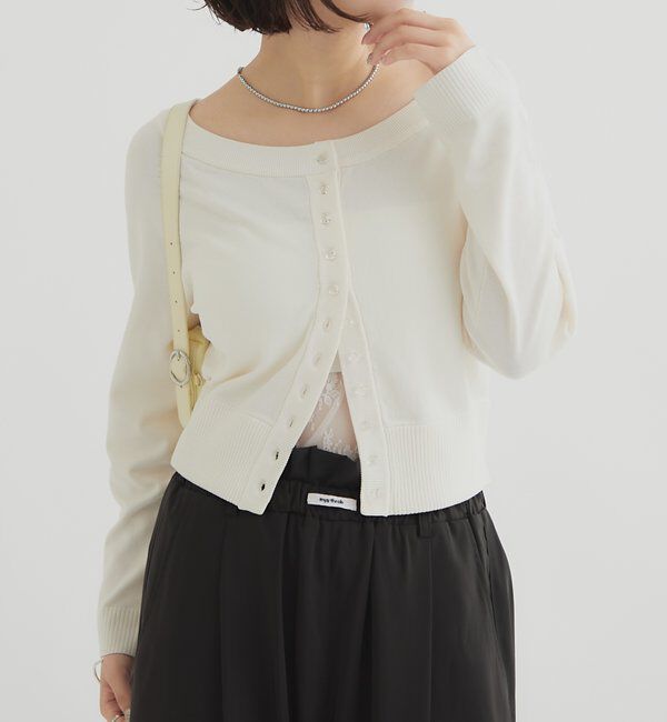  「クリアボタン カーディガン」|カーディガン|