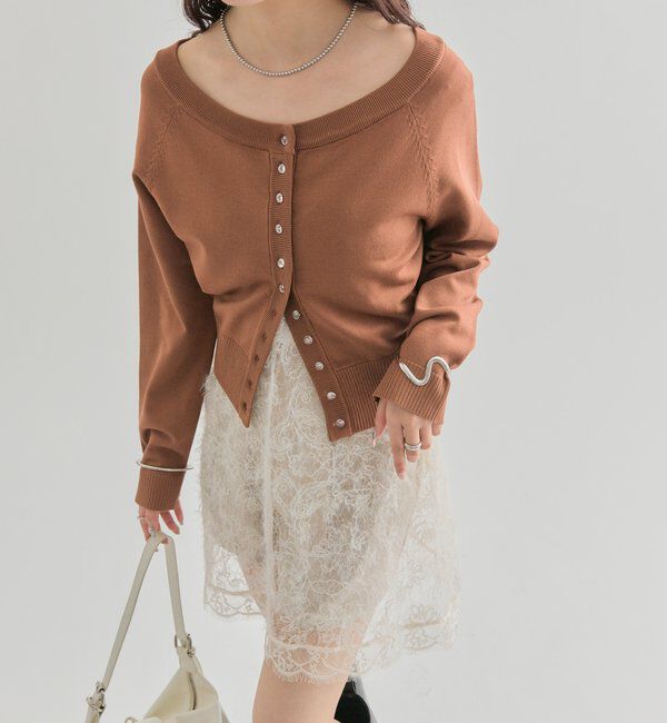  「クリアボタン カーディガン」|カーディガン|