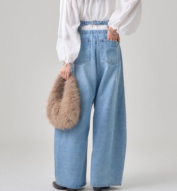  「【バックスタイルがポイント！新色ネイビー】バックシャンカーブデニム」|デニム|