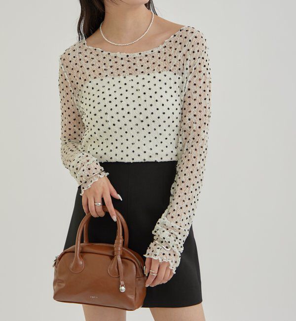  「ドットレースプルオーバー」|Tシャツ・カットソー|