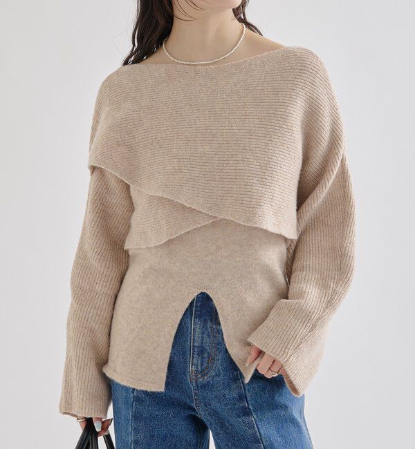  「クロスニットスリットキャミSET」|ニット・セーター|