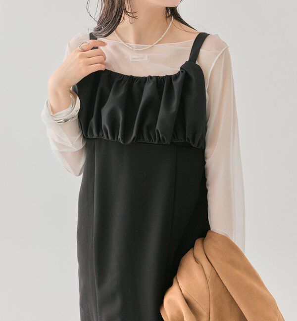  「ギャザービスチェSETワンピース」|ワンピース|