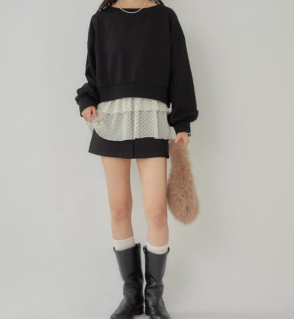  「袖ボリューム ショートスウェット」|Tシャツ・カットソー|