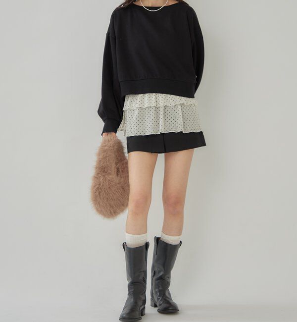  「袖ボリューム ショートスウェット」|Tシャツ・カットソー|