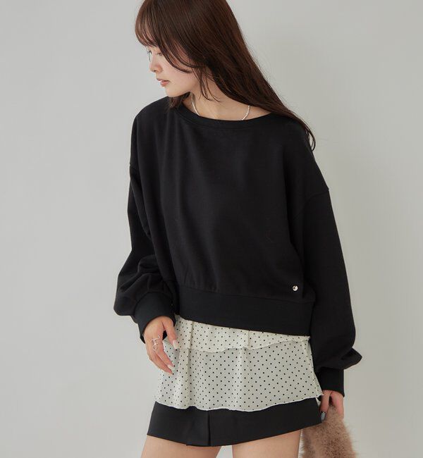  「袖ボリューム ショートスウェット」|Tシャツ・カットソー|