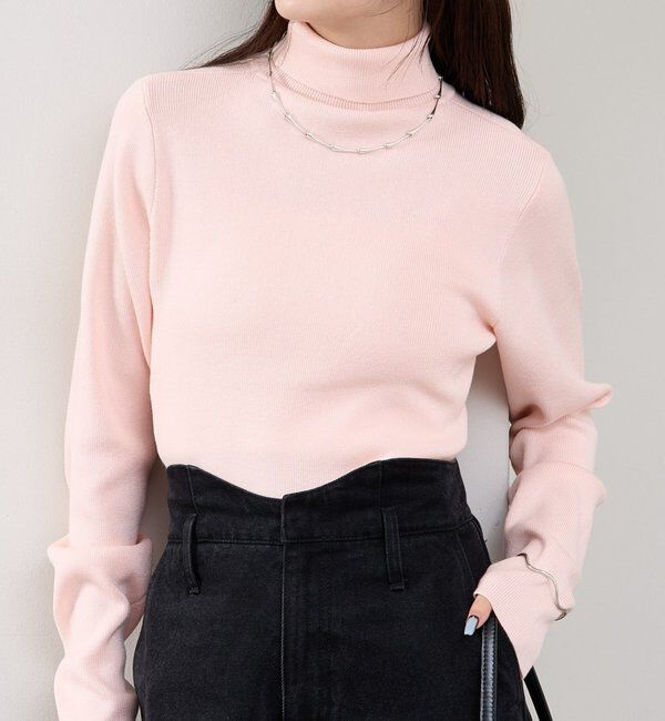  「タートルニット」|ニット・セーター|ピンク