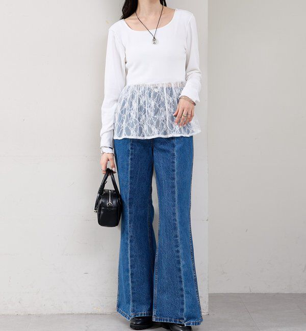  「レースドッキングロンT」|Tシャツ・カットソー|