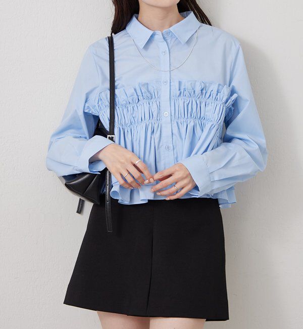  「シャーリングティアード ブラウス」|シャツ・ブラウス|
