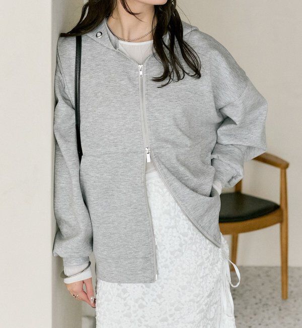  「WZIPフーディーパーカー」|パーカー|グレー