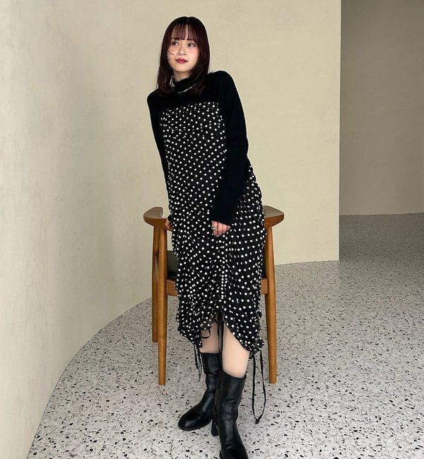  「【＠akane__11.1企画】ドロストフラワーキャミワンピース」|ワンピース|