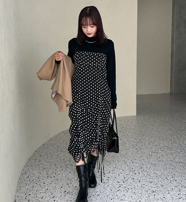  「【＠akane__11.1企画】ドロストフラワーキャミワンピース」|ワンピース|