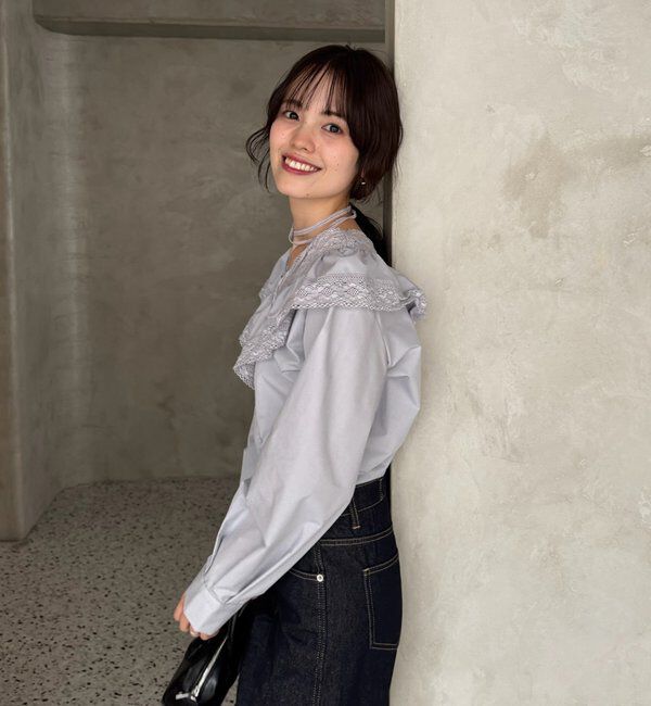  「【@lily.s_y企画】Vフリルシェイプブラウス」|シャツ・ブラウス|