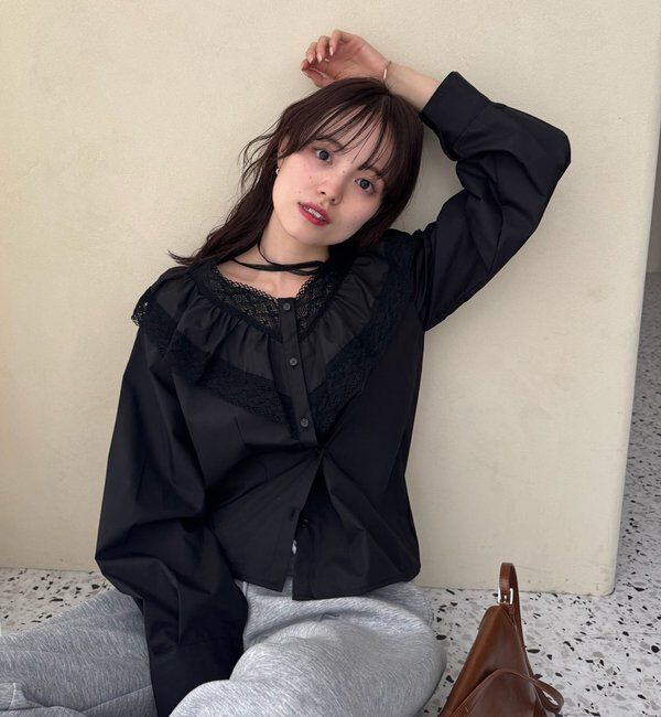  「【@lily.s_y企画】Vフリルシェイプブラウス」|シャツ・ブラウス|
