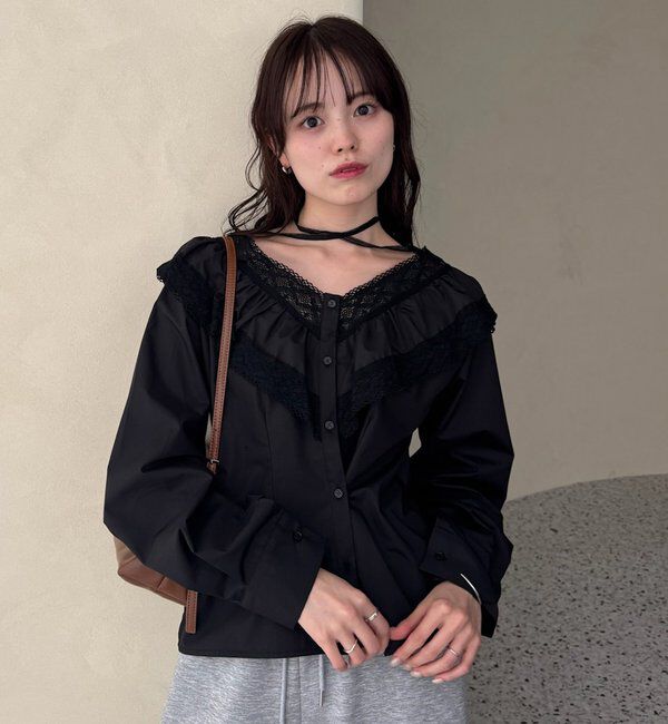  「【@lily.s_y企画】Vフリルシェイプブラウス」|シャツ・ブラウス|